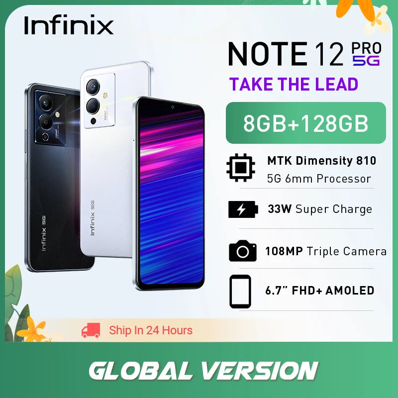 infinix NOTE 12 PRO 5G Smartphone 8GB 128GB 6nm Dimensity 810 Ultra Processor 6.7